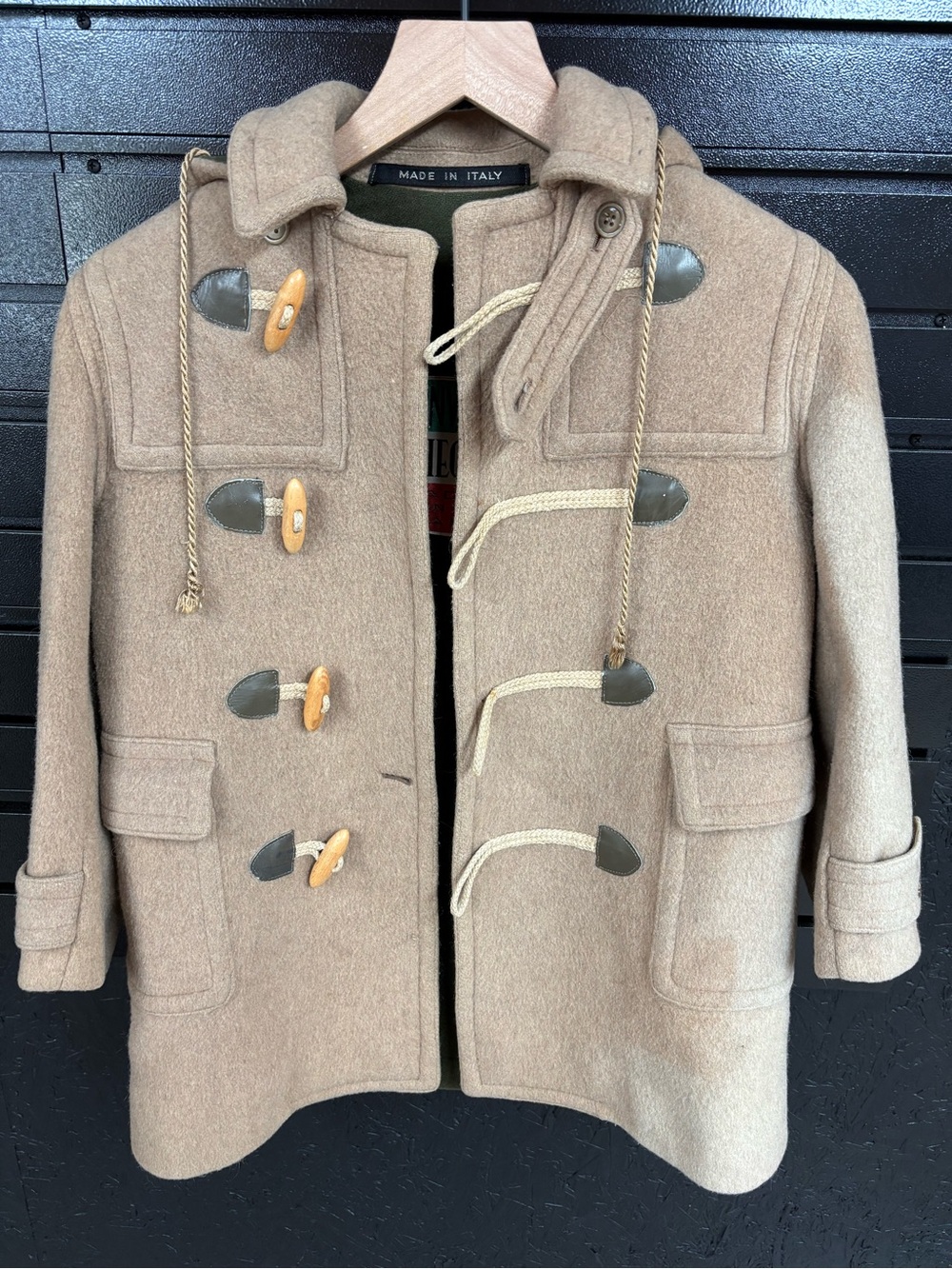 Convoy Check Wool Duffle Coat Size 8